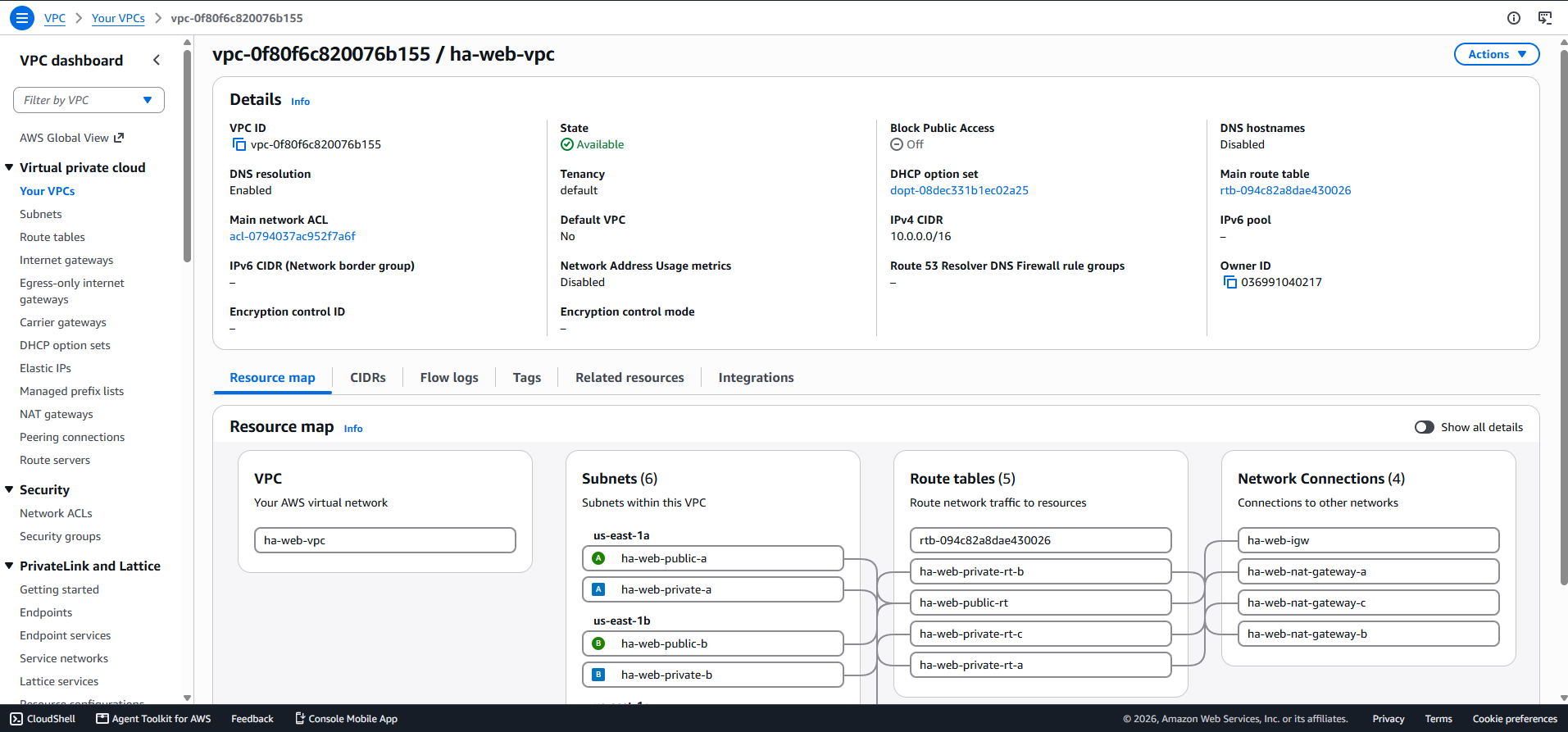 AWS VPC configuration