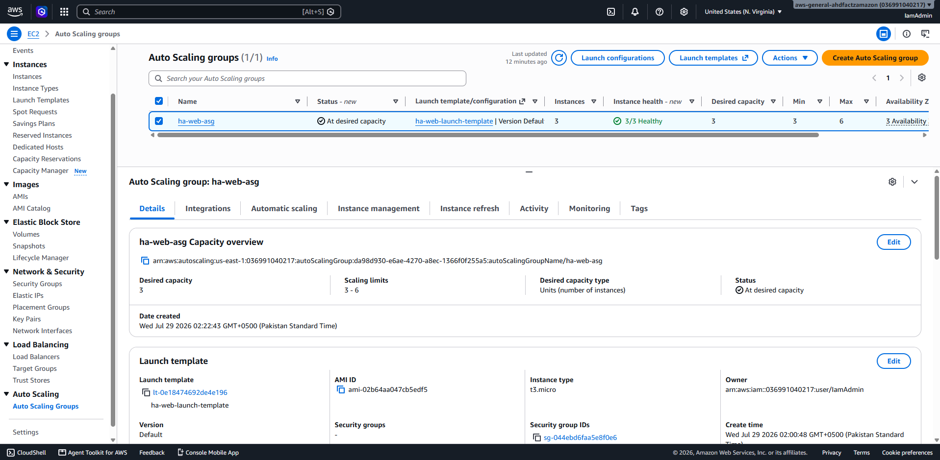 Auto Scaling Group configuration